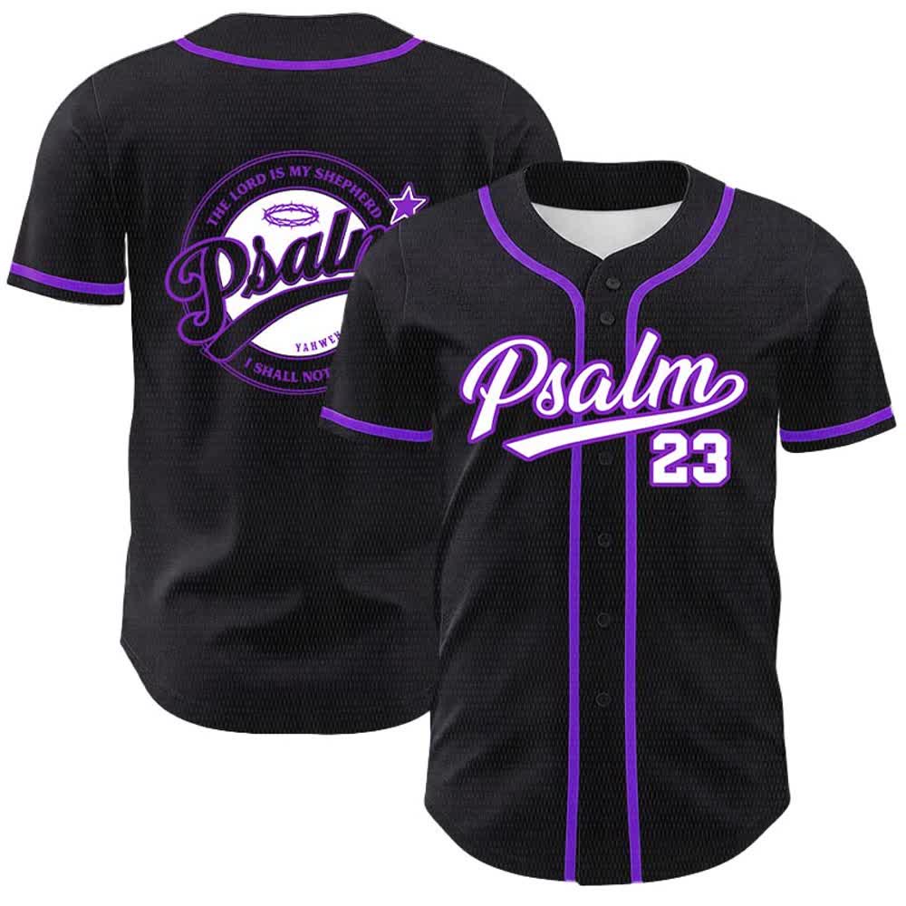 Christianartworkshop Psalm 23 The Lord Is My Shepherd Unisex Baseball Jersey - Purple - 5XL - image 21