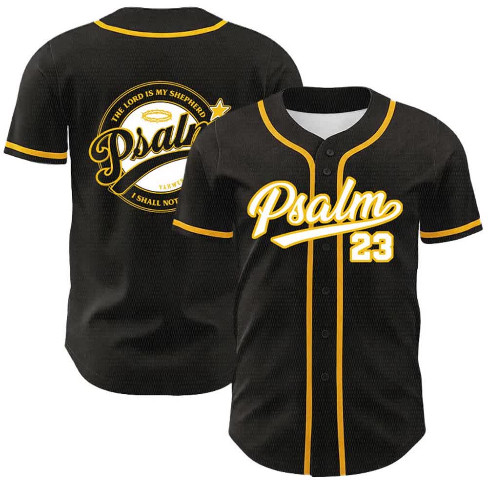 Christianartworkshop Psalm 23 The Lord Is My Shepherd Unisex Baseball Jersey - Yellow - 5XL - image 6