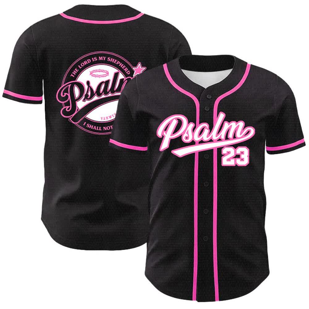 Christianartworkshop Psalm 23 The Lord Is My Shepherd Unisex Baseball Jersey - Pink - 5XL - image 0