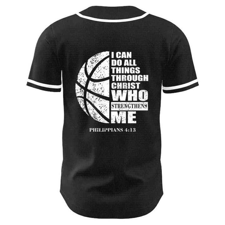 Christianartworkshop Basketball I Can Do All Things Through Christ Unisex Baseball Jersey - image 1