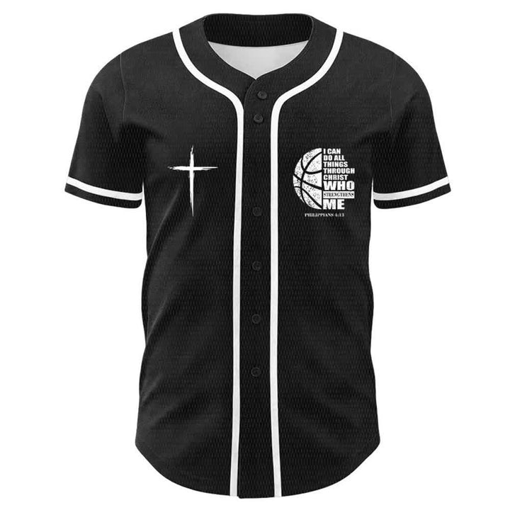 Christianartworkshop Basketball I Can Do All Things Through Christ Unisex Baseball Jersey - image 2