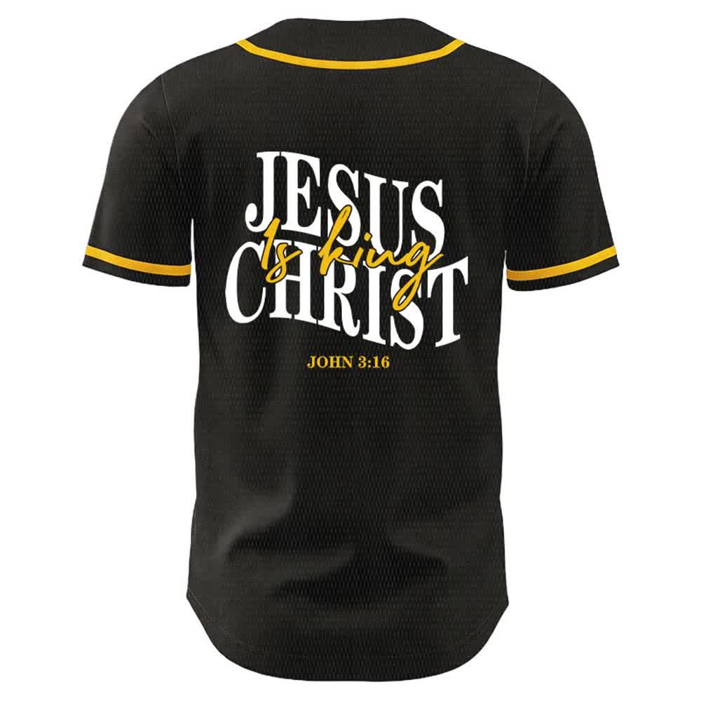 Christianartworkshop Jesus Is King John 3:16 Unisex Baseball Jersey - image 1
