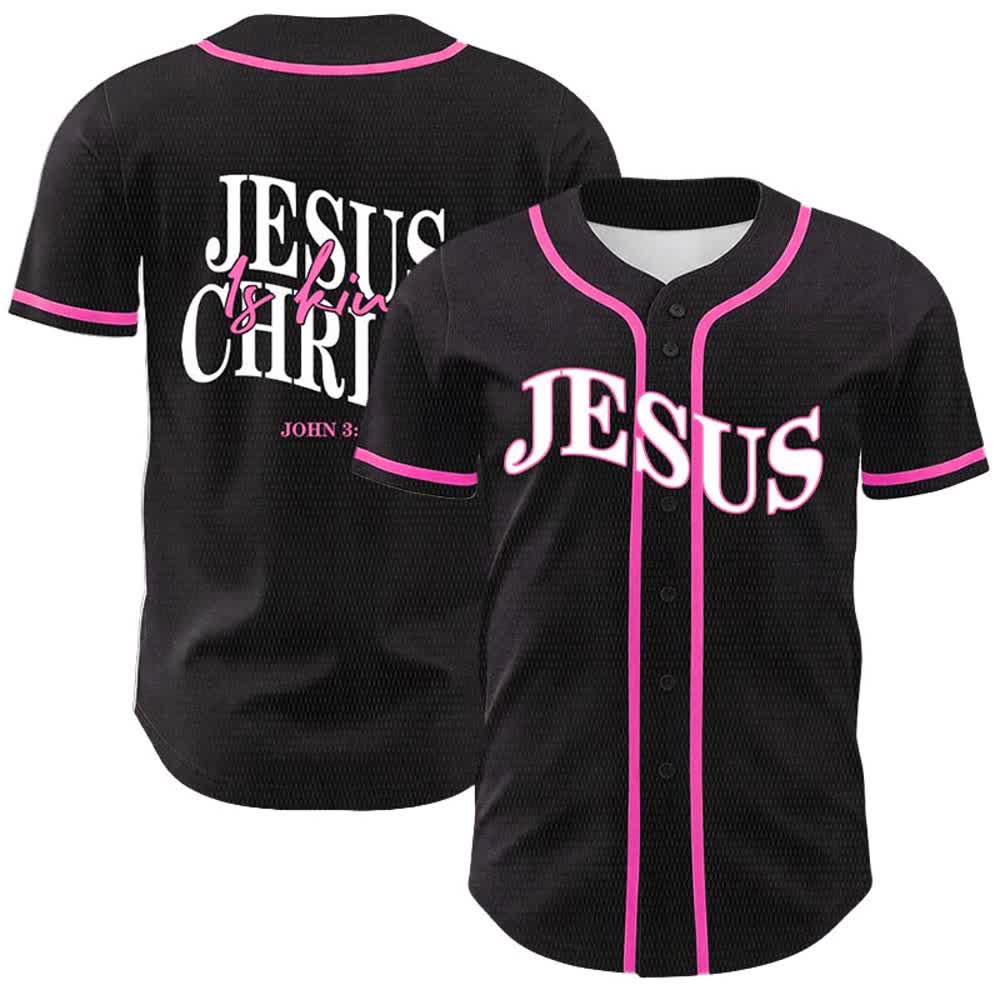 Christianartworkshop Jesus Is King John 3:16 Unisex Baseball Jersey - Pink - 5XL - image 6
