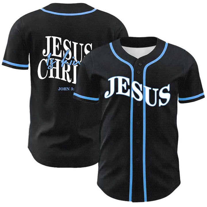 Christianartworkshop Jesus Is King John 3:16 Unisex Baseball Jersey - Blue - 5XL - image 9