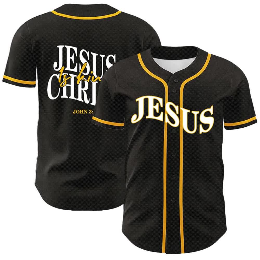 Christianartworkshop Jesus Is King John 3:16 Unisex Baseball Jersey - Yellow - 5XL - image 0