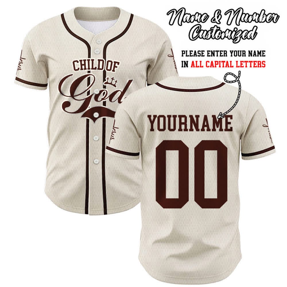 Christianartworkshop Child Of God Personalized Name Number Unisex Custom Baseball Jersey - Apricot - 5XL - Name & Number Customized - image 55