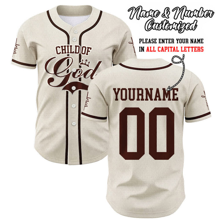 Christianartworkshop Child Of God Personalized Name Number Unisex Custom Baseball Jersey - Apricot - 5XL - Name & Number Customized - image 55