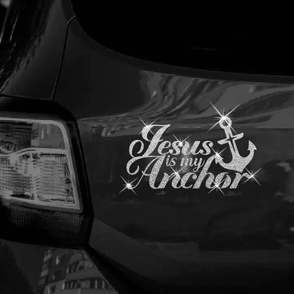 Christianartworkshop Jesus Is My Anchor Shiny Christian Car Sticker - image 5