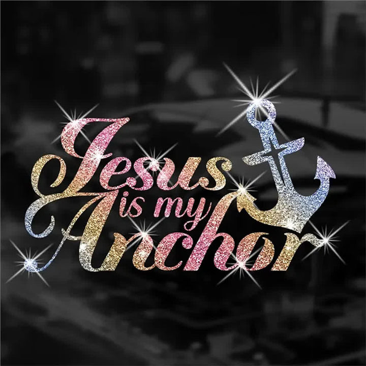 Christianartworkshop Jesus Is My Anchor Shiny Christian Car Sticker - image 2