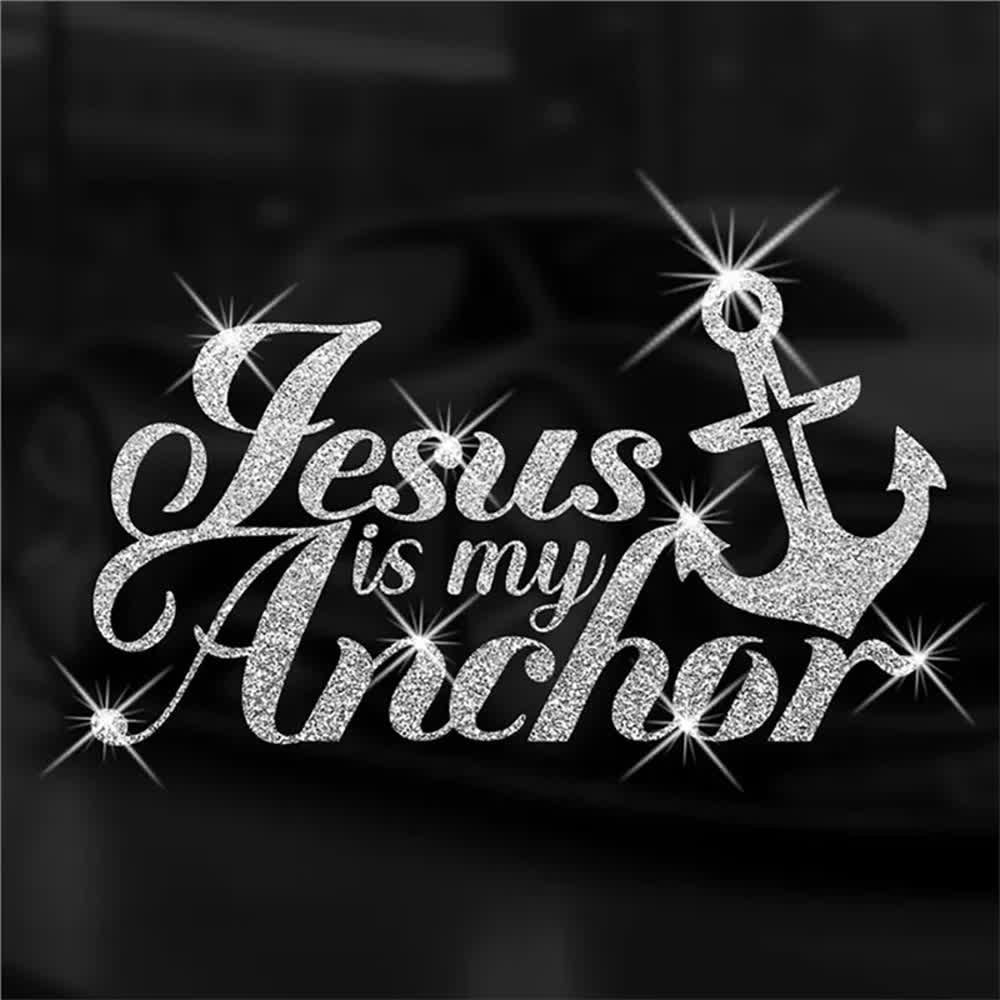 Christianartworkshop Jesus Is My Anchor Shiny Christian Car Sticker - image 7