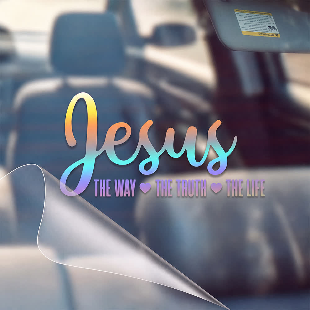 Christianartworkshop Jesus The Way The Truth The Life Religious Faith Car Sticker - Multicolor - 25*12.7cm - Set of 10 - image 0