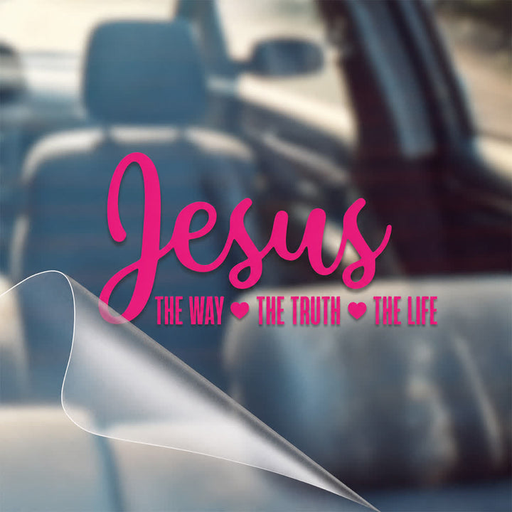 Christianartworkshop Jesus The Way The Truth The Life Religious Faith Car Sticker - Rose - 25*12.7cm - Set of 10 - image 6