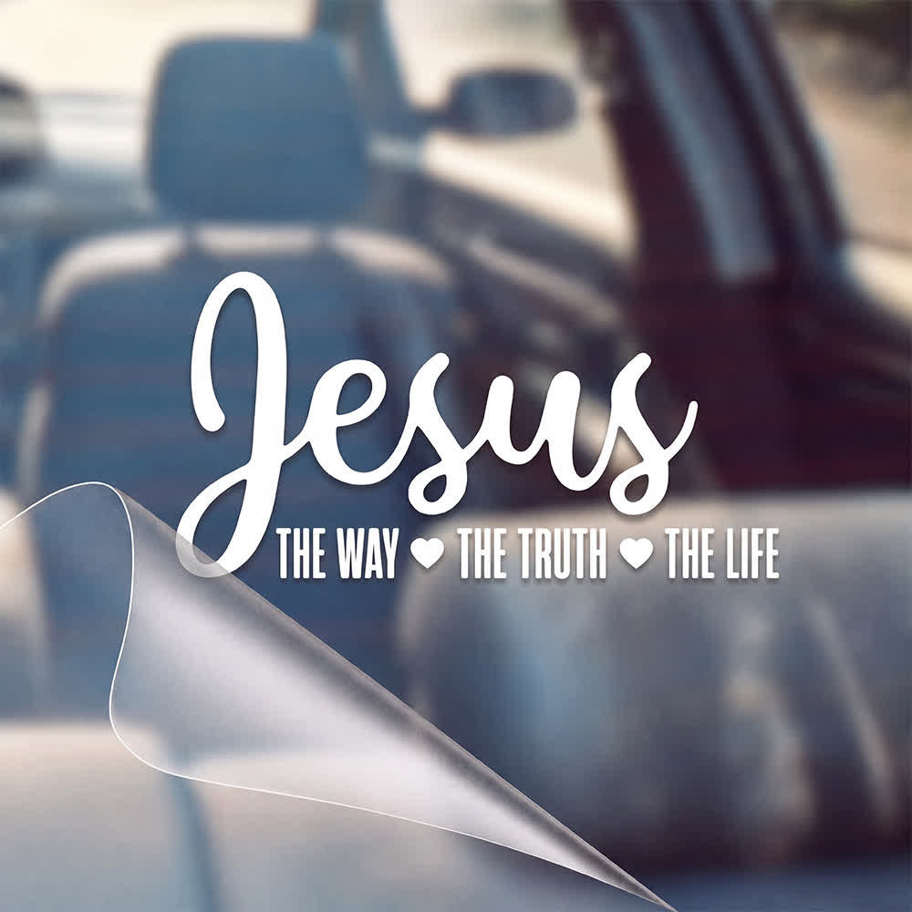 Christianartworkshop Jesus The Way The Truth The Life Religious Faith Car Sticker - White - 25*12.7cm - Set of 10 - image 3