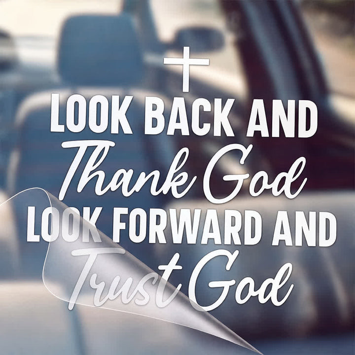 Christianartworkshop Thank God Trust God Christian Cross Car Sticker - Set of 10 - image 0