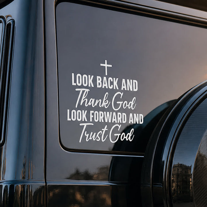 Christianartworkshop Thank God Trust God Christian Cross Car Sticker - image 2