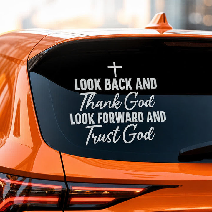 Christianartworkshop Thank God Trust God Christian Cross Car Sticker - image 3