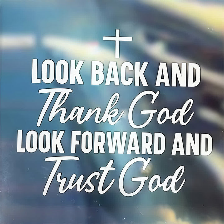 Christianartworkshop Thank God Trust God Christian Cross Car Sticker - image 1