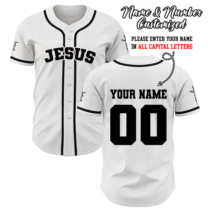 Christianartworkshop Classic Jesus Personalized Sportswear Unisex Custom Baseball Jersey - White - 5XL - Name & Number Customized - image 8