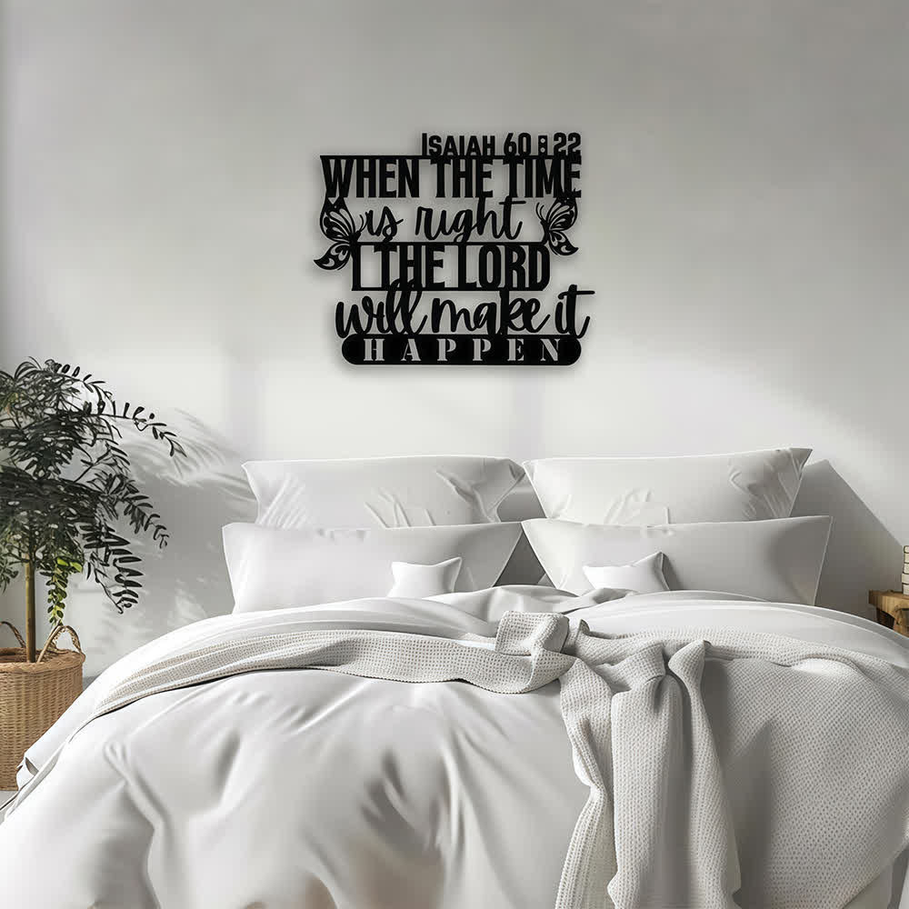 Christianartworkshop Isaiah 60:22 Butterfly Accent Scripture Mixed Font Metal Wall Decor: Symbol of Trust in Divine Timing - image 3
