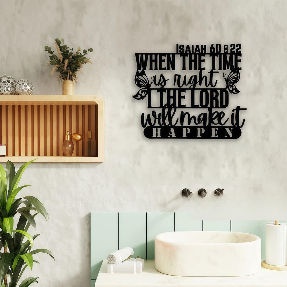 Christianartworkshop Isaiah 60:22 Butterfly Accent Scripture Mixed Font Metal Wall Decor: Symbol of Trust in Divine Timing - image 5