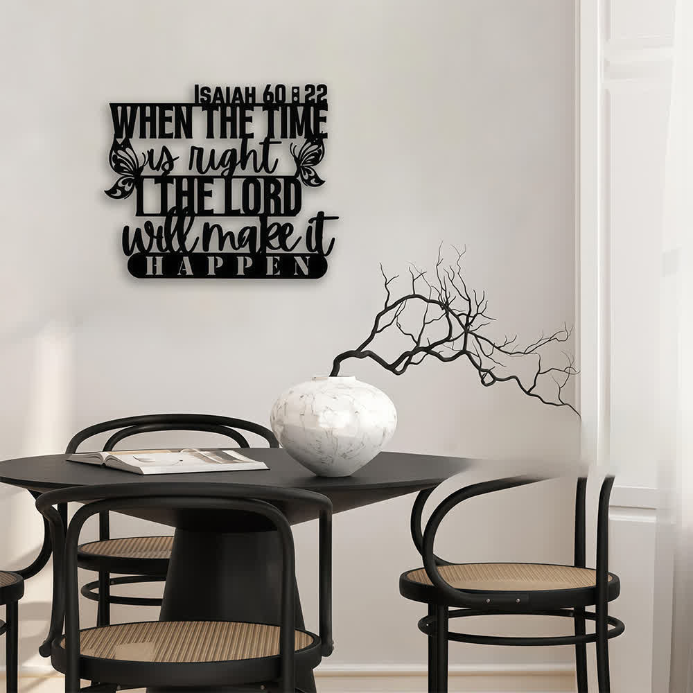 Christianartworkshop Isaiah 60:22 Butterfly Accent Scripture Mixed Font Metal Wall Decor: Symbol of Trust in Divine Timing - image 2
