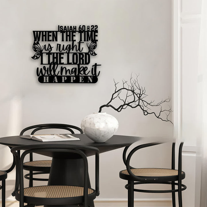 Christianartworkshop Isaiah 60:22 Butterfly Accent Scripture Mixed Font Metal Wall Decor: Symbol of Trust in Divine Timing - image 2