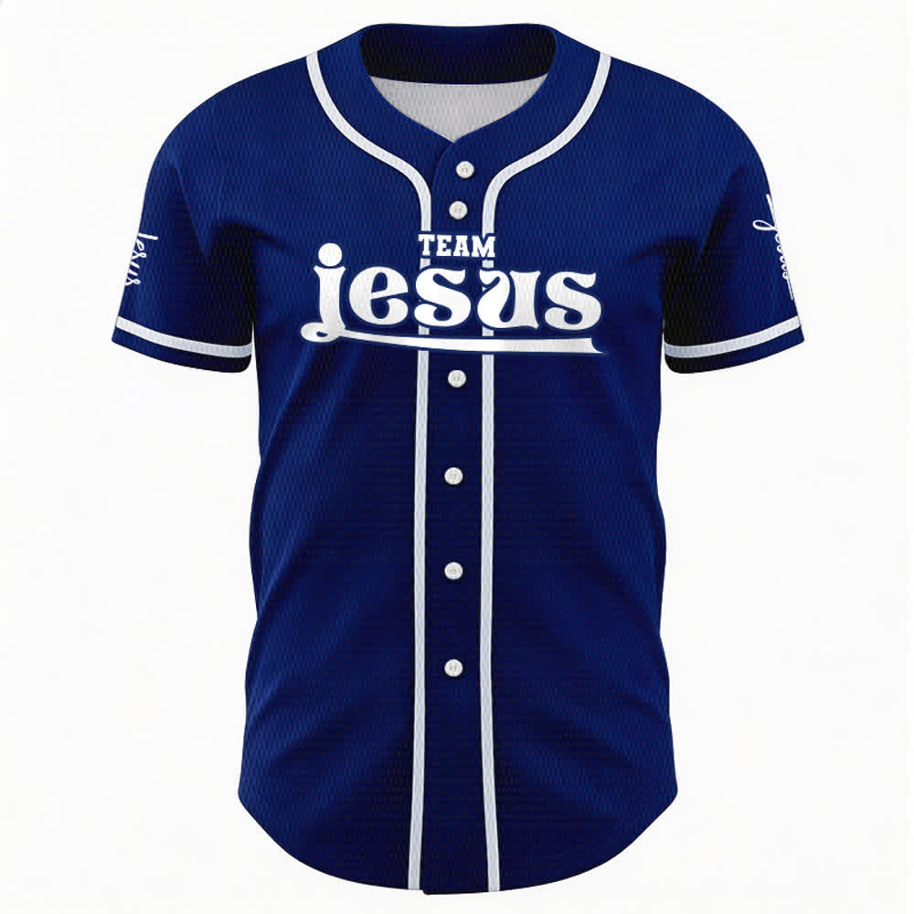 Christianartworkshop Bold Team Jesus Custom Name Number Unisex Custom Baseball Jersey - image 2