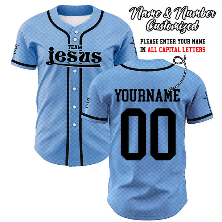 Christianartworkshop Bold Team Jesus Custom Name Number Unisex Custom Baseball Jersey - Blue - 5XL - Name & Number Customized - image 36