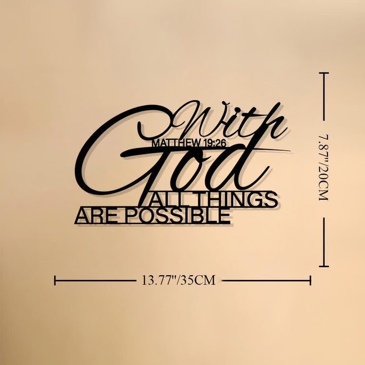 Christianartworkshop Matthew 19:26 With God All Things Are Possible Dual Font Metal Wall Decor: Symbol of Boundless Divine Power - 13.77*7.87''*0.04''/35*20*0.1cm - image 6