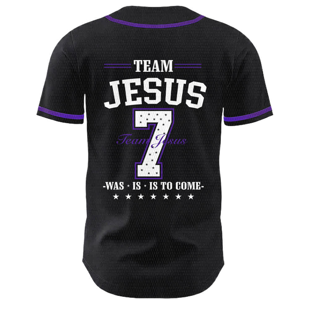 Christianartworkshop Team Jesus Number 7 Was Is Is To Come Unisex Baseball Jersey - image 22