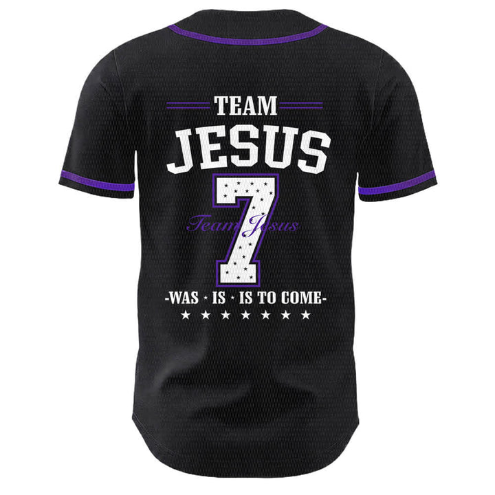 Christianartworkshop Team Jesus Number 7 Was Is Is To Come Unisex Baseball Jersey - image 22