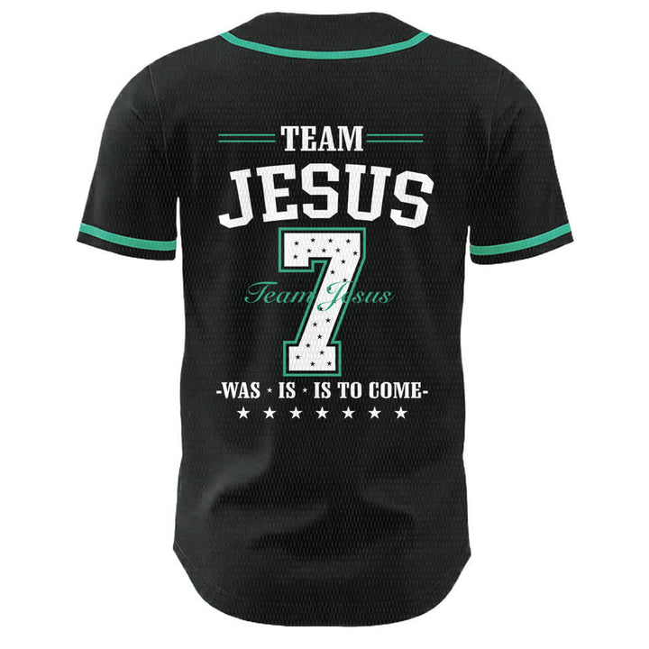 Christianartworkshop Team Jesus Number 7 Was Is Is To Come Unisex Baseball Jersey - image 25