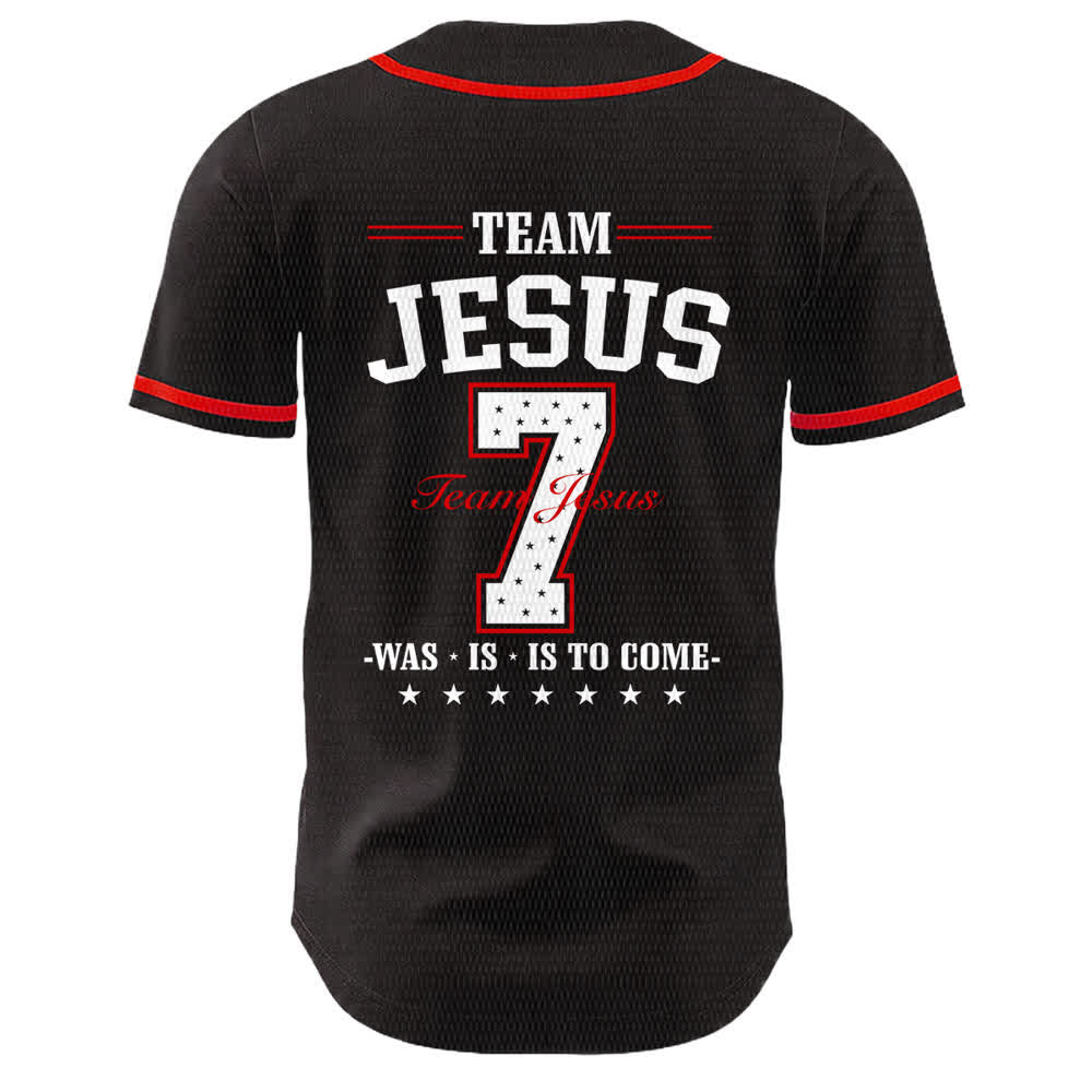 Christianartworkshop Team Jesus Number 7 Was Is Is To Come Unisex Baseball Jersey - image 13