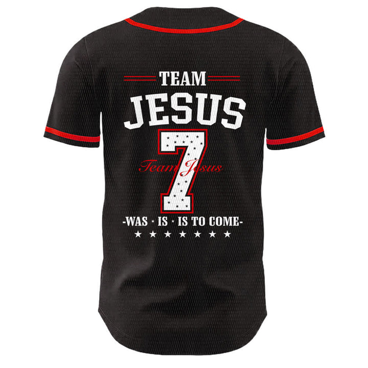 Christianartworkshop Team Jesus Number 7 Was Is Is To Come Unisex Baseball Jersey - image 13