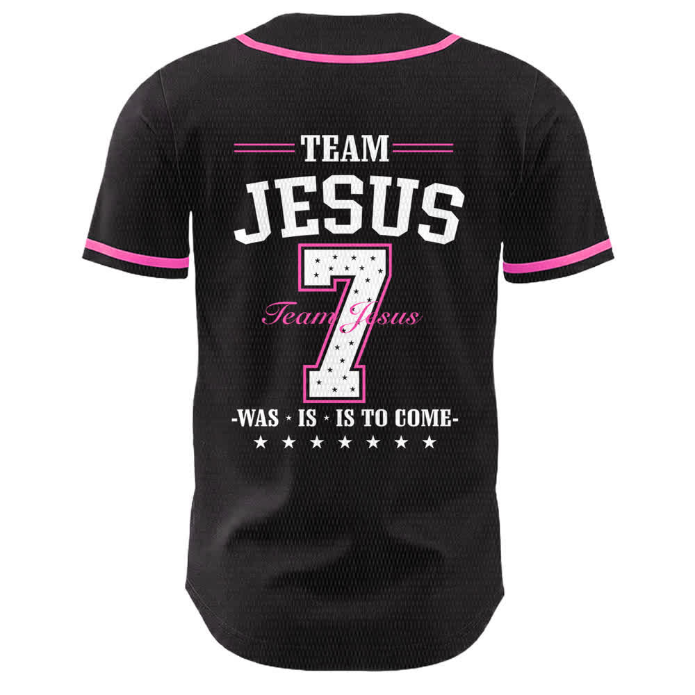 Christianartworkshop Team Jesus Number 7 Was Is Is To Come Unisex Baseball Jersey - image 10