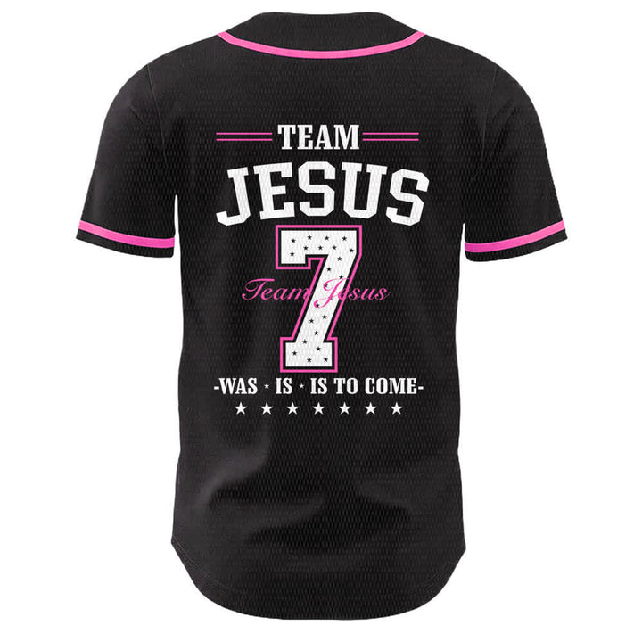 Christianartworkshop Team Jesus Number 7 Was Is Is To Come Unisex Baseball Jersey - image 10