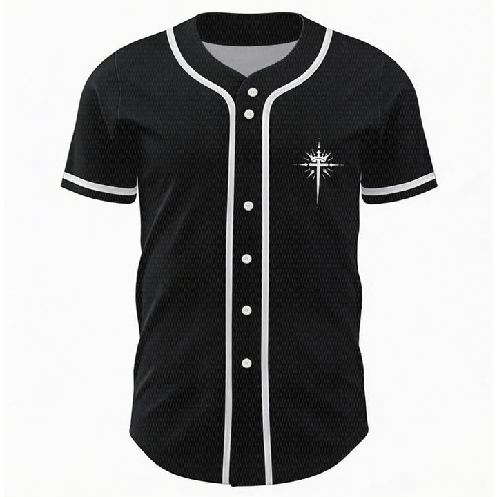 Christianartworkshop Jesus Is King Angel Wings Cross Faith Statement Custom Baseball Jersey - image 2