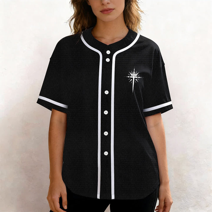 Christianartworkshop Jesus Is King Angel Wings Cross Faith Statement Custom Baseball Jersey - image 4
