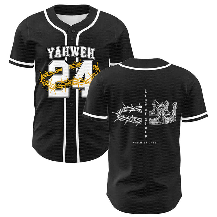 Christianartworkshop Yahweh 24 King Of Glory Psalm 24 Unisex Baseball Jersey - White - 5XL - image 6