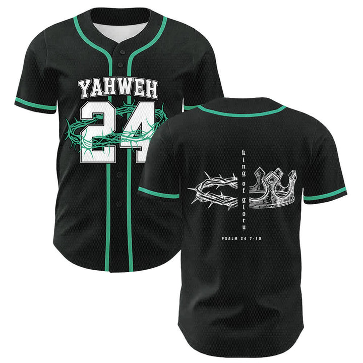 Christianartworkshop Yahweh 24 King Of Glory Psalm 24 Unisex Baseball Jersey - Dark Green - 5XL - image 24