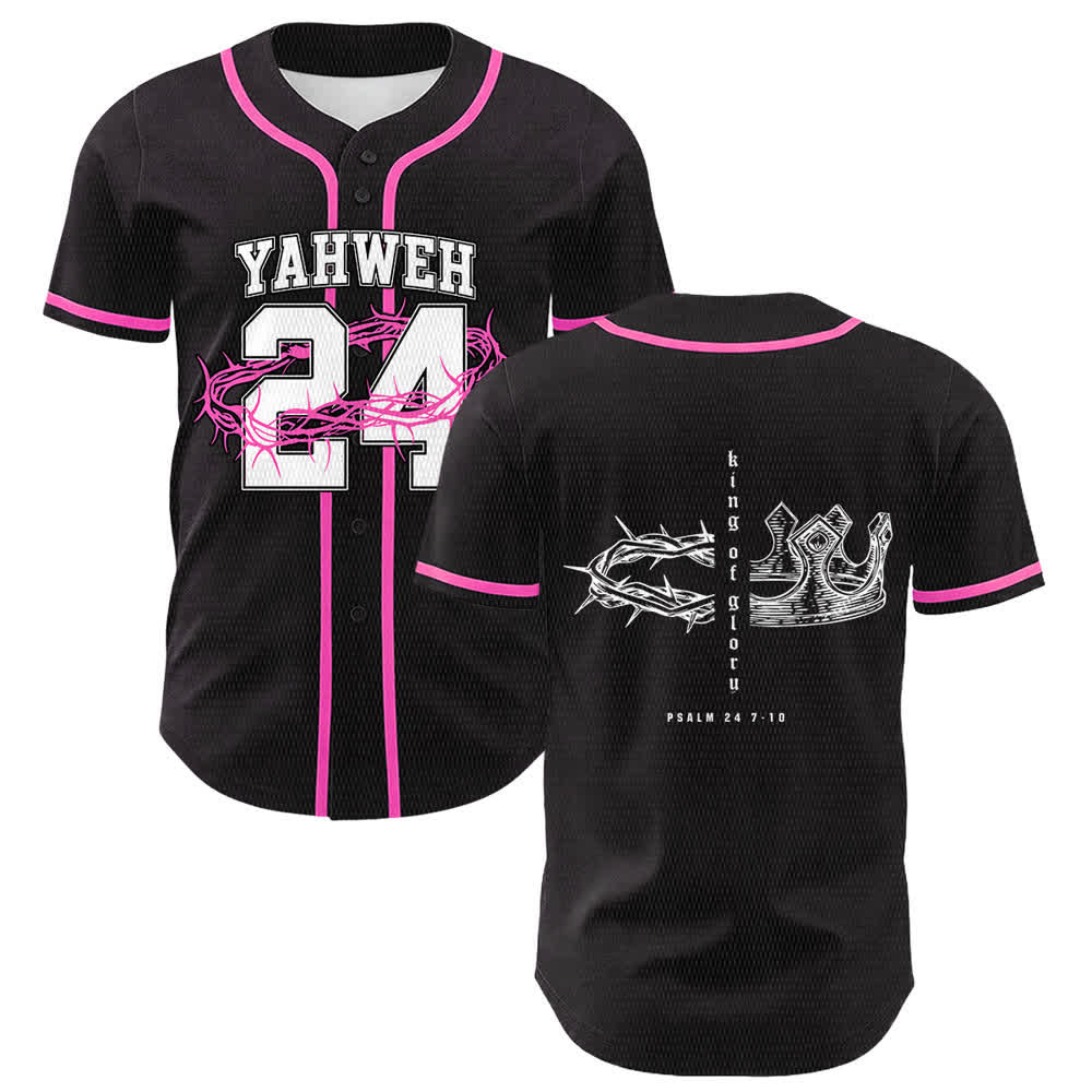 Christianartworkshop Yahweh 24 King Of Glory Psalm 24 Unisex Baseball Jersey - Pink - 5XL - image 9