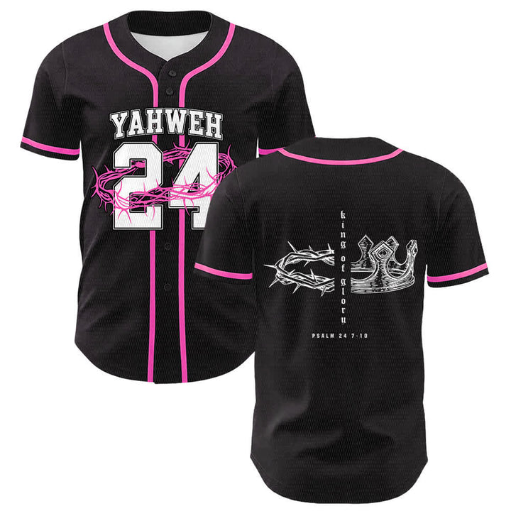Christianartworkshop Yahweh 24 King Of Glory Psalm 24 Unisex Baseball Jersey - Pink - 5XL - image 9