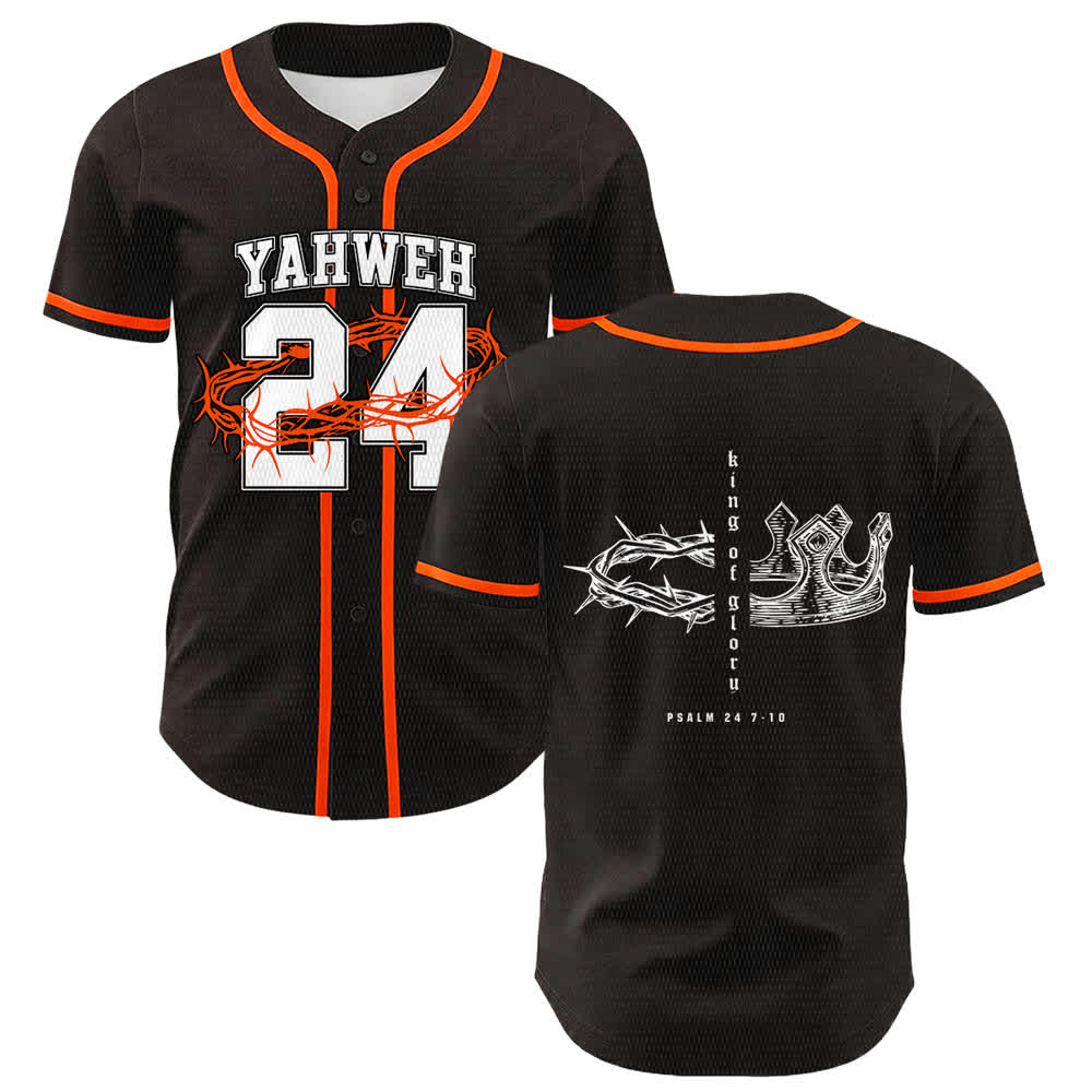 Christianartworkshop Yahweh 24 King Of Glory Psalm 24 Unisex Baseball Jersey - Orange - 5XL - image 15