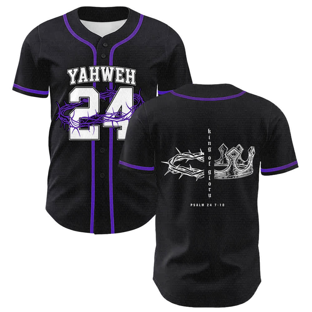 Christianartworkshop Yahweh 24 King Of Glory Psalm 24 Unisex Baseball Jersey - Purple - 5XL - image 21