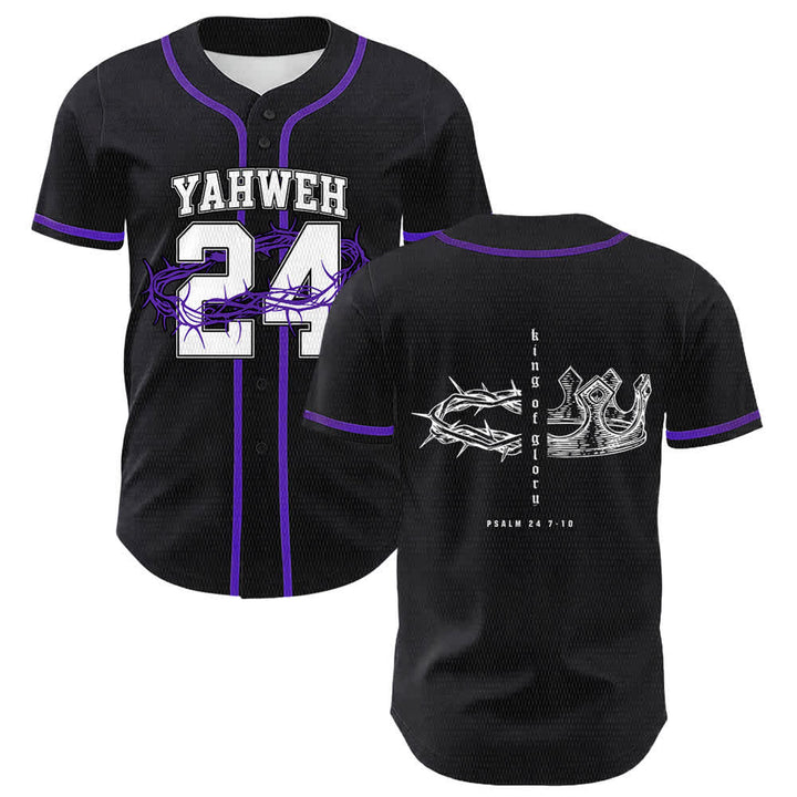 Christianartworkshop Yahweh 24 King Of Glory Psalm 24 Unisex Baseball Jersey - Purple - 5XL - image 21