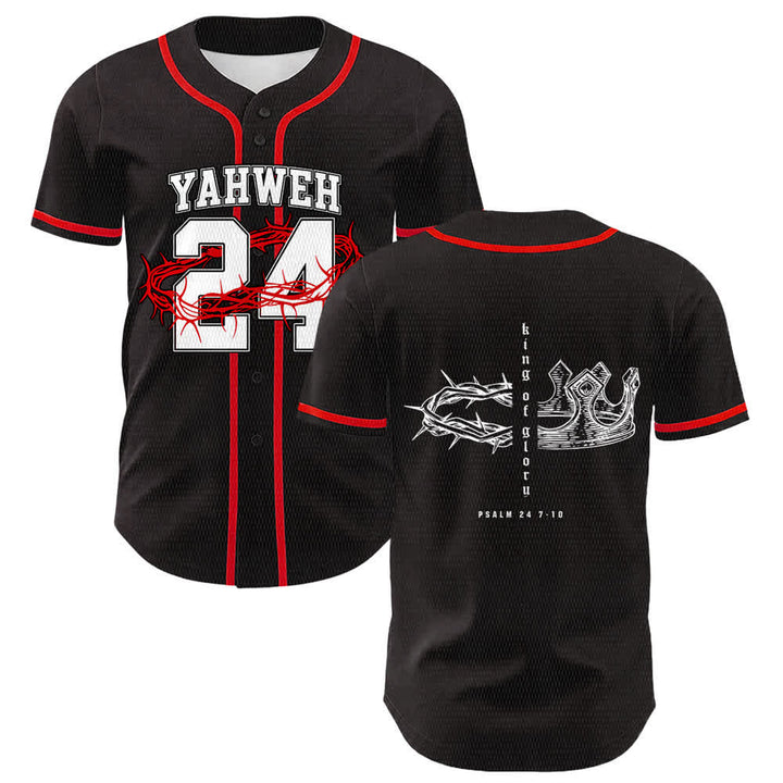 Christianartworkshop Yahweh 24 King Of Glory Psalm 24 Unisex Baseball Jersey - Red - 5XL - image 12