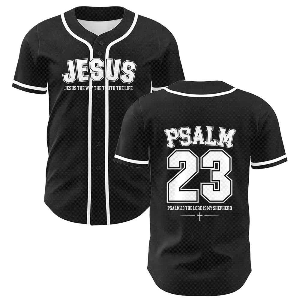 Christianartworkshop Jesus Psalm 23 The Lord Is My Shepherd Unisex Baseball Jersey - White - 5XL - image 6