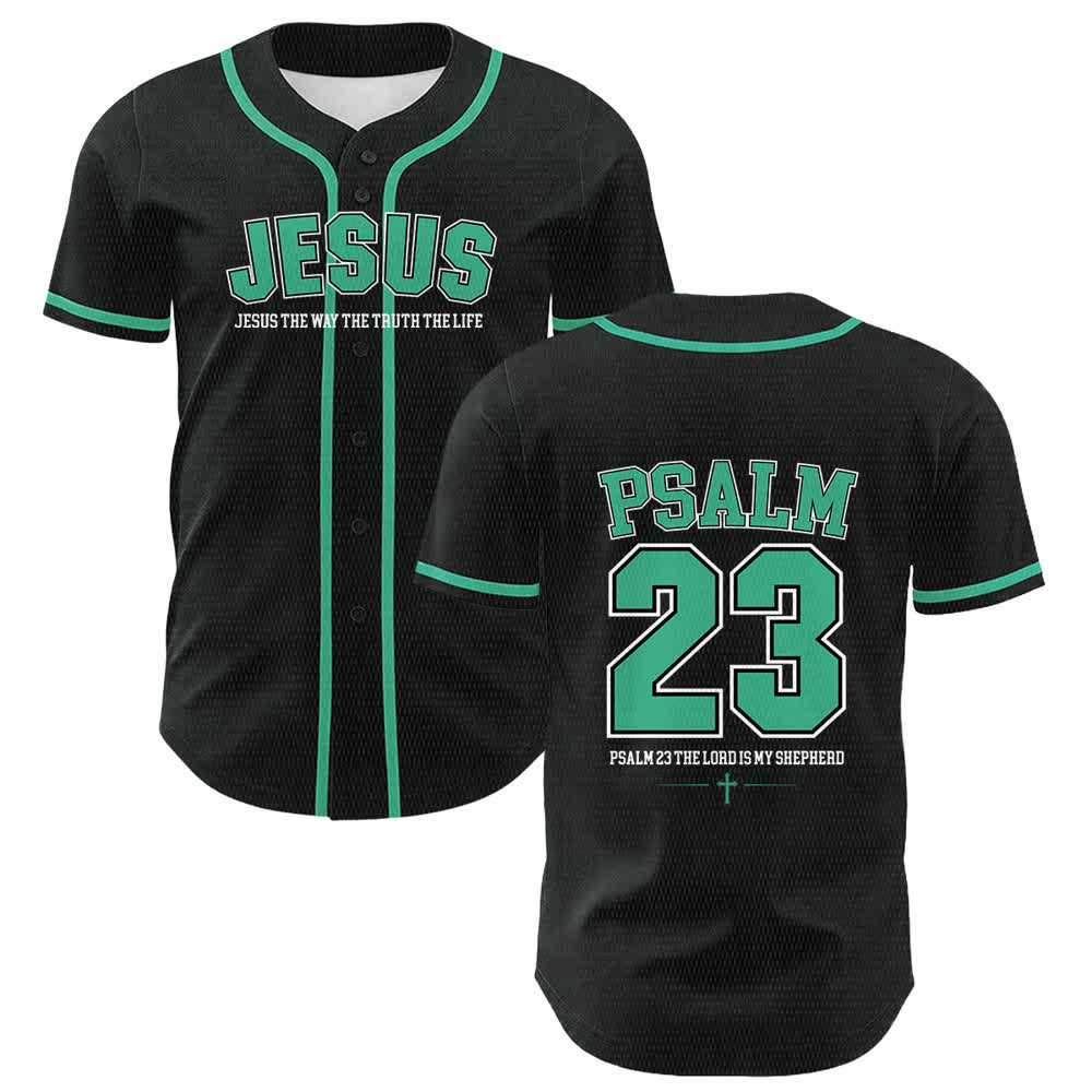 Christianartworkshop Jesus Psalm 23 The Lord Is My Shepherd Unisex Baseball Jersey - Dark Green - 5XL - image 24