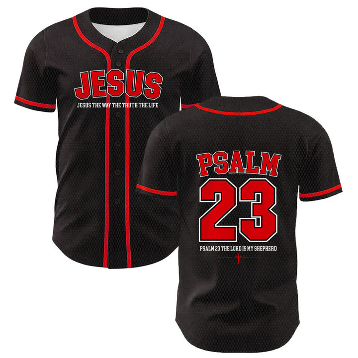 Christianartworkshop Jesus Psalm 23 The Lord Is My Shepherd Unisex Baseball Jersey - Red - 5XL - image 12