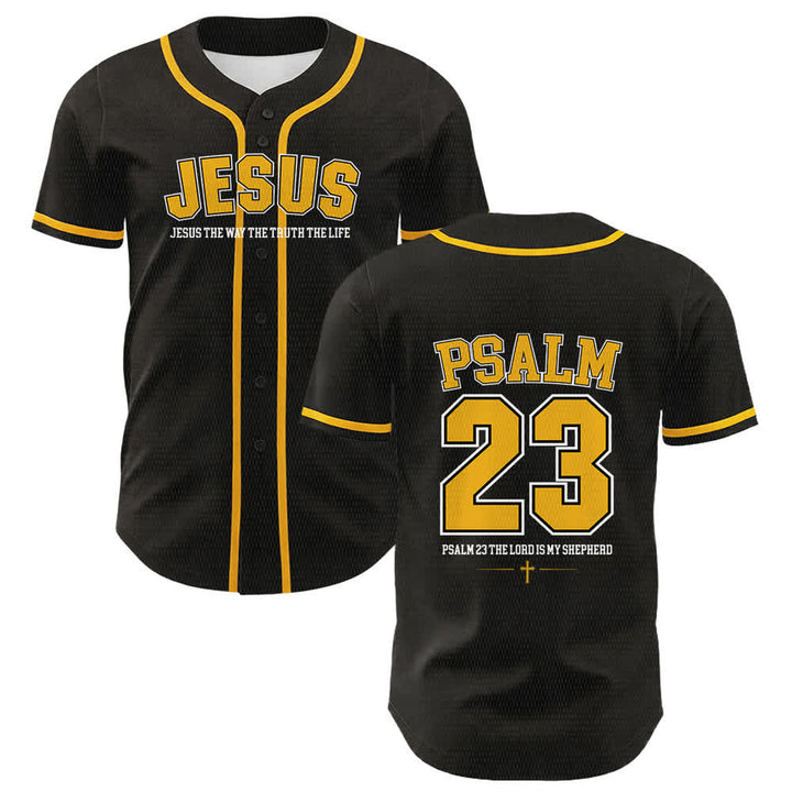 Christianartworkshop Jesus Psalm 23 The Lord Is My Shepherd Unisex Baseball Jersey - Yellow - 5XL - image 0